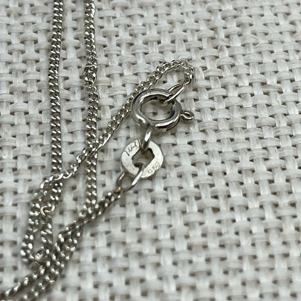 Vintage Sterling Silver Flip-Flop Pendant Necklace with Flamingo & Crystals, 18” - Picture 9 of 15